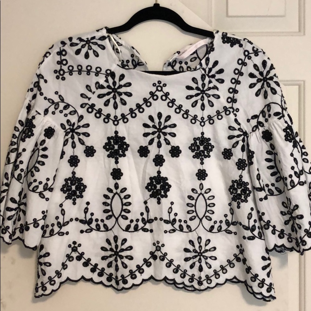Black and White Zara Top